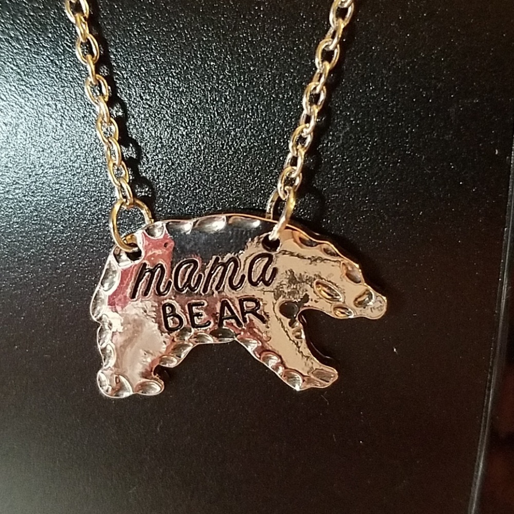 Mama Bear Silver Tone Chain 16" mom